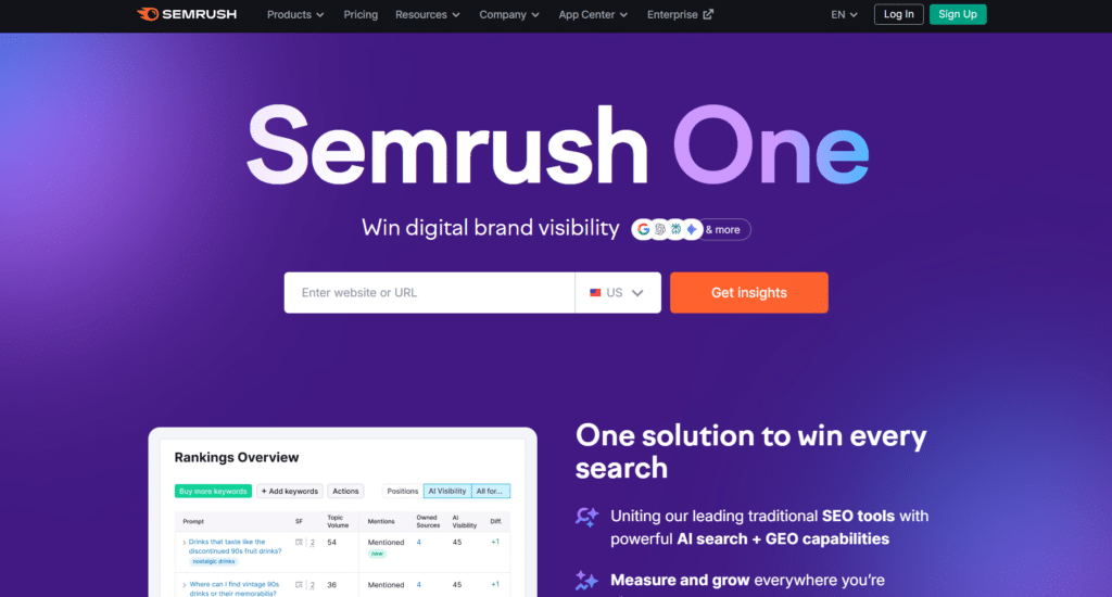 Semrush Homepage