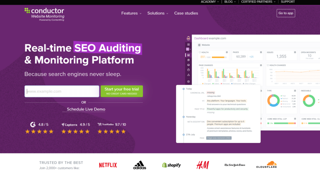 ContentKing Homepage