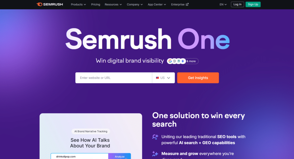 Semrush Homepage