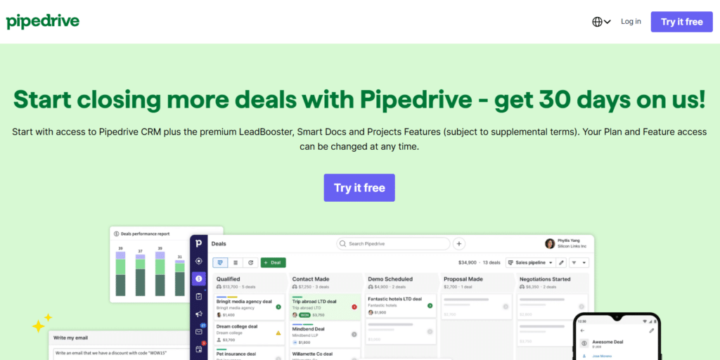 Pipedrive Homepage