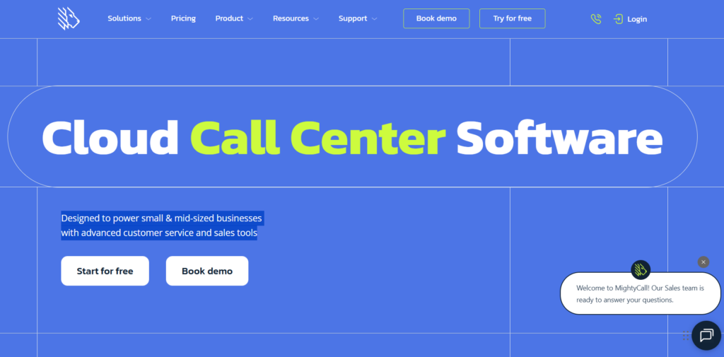 MightyCall Homepage